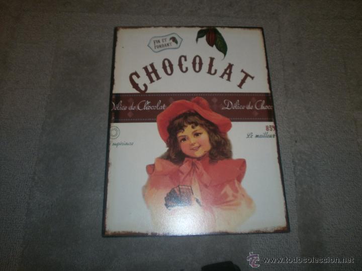 Vintage: CHAPA DECORATIVA VINTAGE: CHOCOLAT. 33X25 CMS