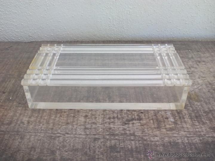 Vintage: Caja joyero de metacrilato, 20 x 10,5 x 4,5 cm