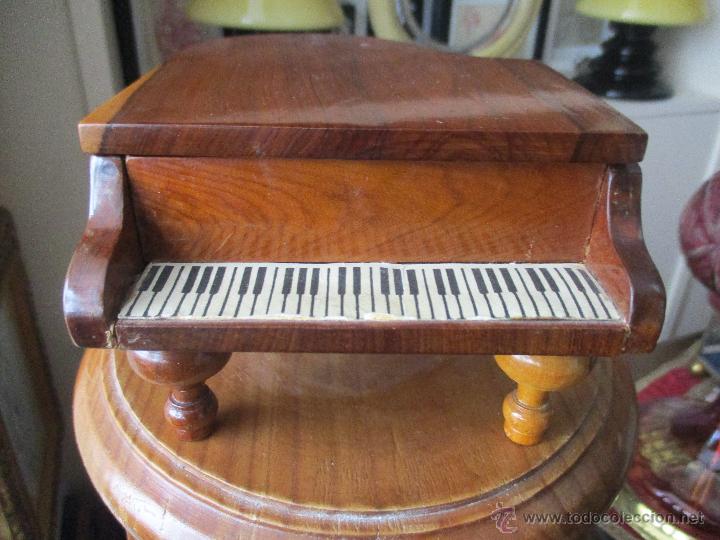 Vintage: CAJA DE MADERA JOYERO CON FORMA DE PIANO - Foto 7