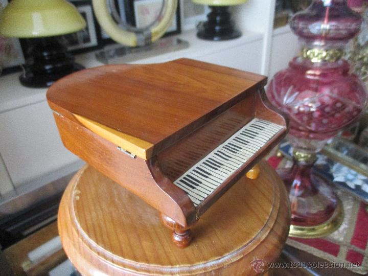 Vintage: CAJA DE MADERA JOYERO CON FORMA DE PIANO - Foto 8