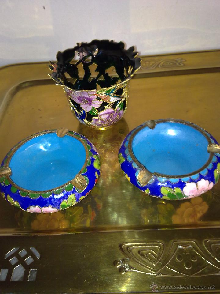 Vintage: ESMALTE TIPO CLOISONNE , LOTE DE CUATRO. - Foto 1