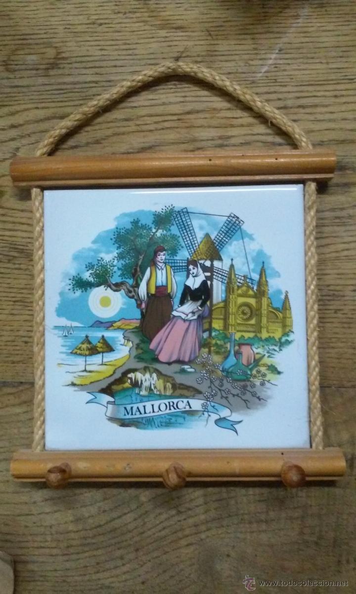Vintage: Bonito azulejo recuerdo de Mallorca. A&ntilde;os 70