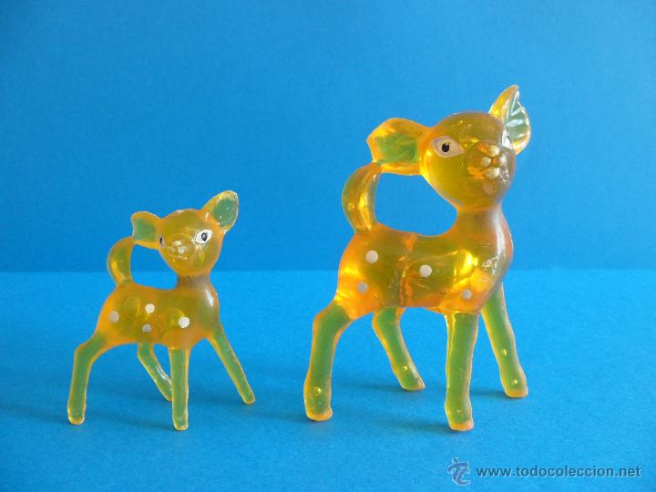 Vintage: FIGURAS CIERVO BAMBI VINTAGE DE PLASTICO DURO TRASPARENTE * KITSCH * A&Ntilde;OS 60 * RETRO