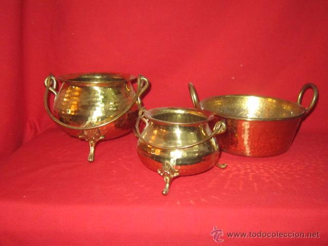 Vintage: Conjunto de tres piezas de menaje, para decoraci&oacute;n.