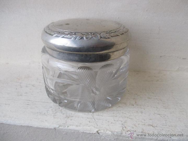 Vintage: BOTE,.CAJA DE CRISTAL TALLADO PARA TOCADOR
