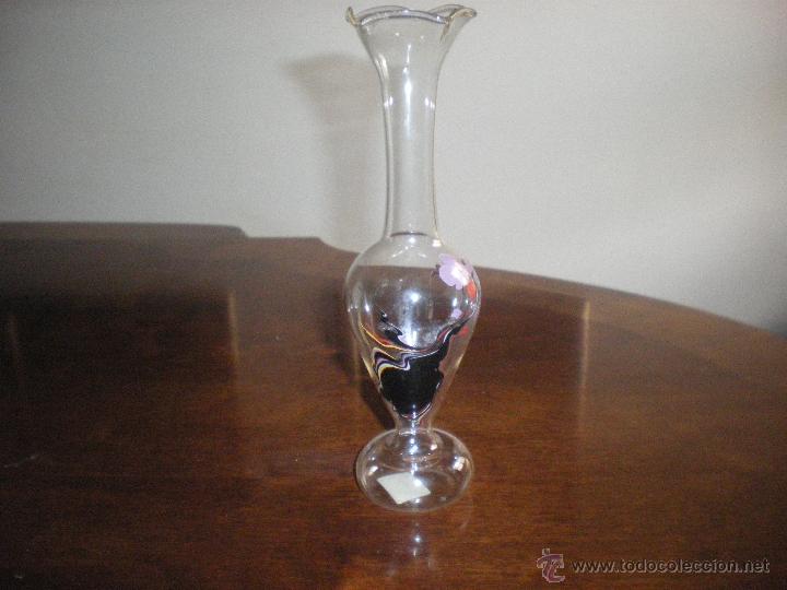 Vintage: VIOLETERO DE CRISTAL CON DECORACION PINTADA - Foto 1