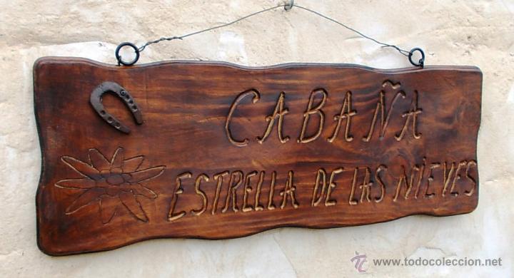 Vintage: cartel letrero de madera tallado, personalizado con tu nombre, con herradura de la suerte, exterior