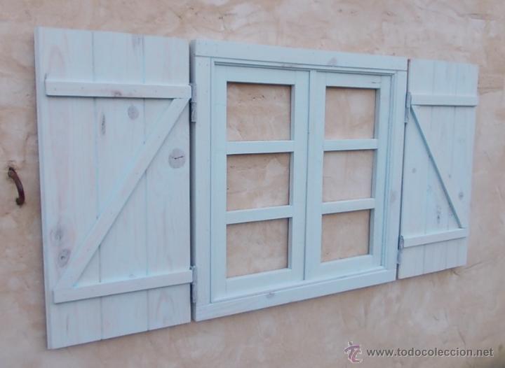 Vintage: ventana con contraventanas gris, con postigos , vintage,,, ven365 -- ve29