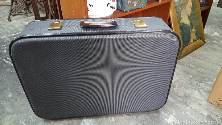 Vintage: Maleta vintage a&ntilde;os 60-70. 60x42x17cm