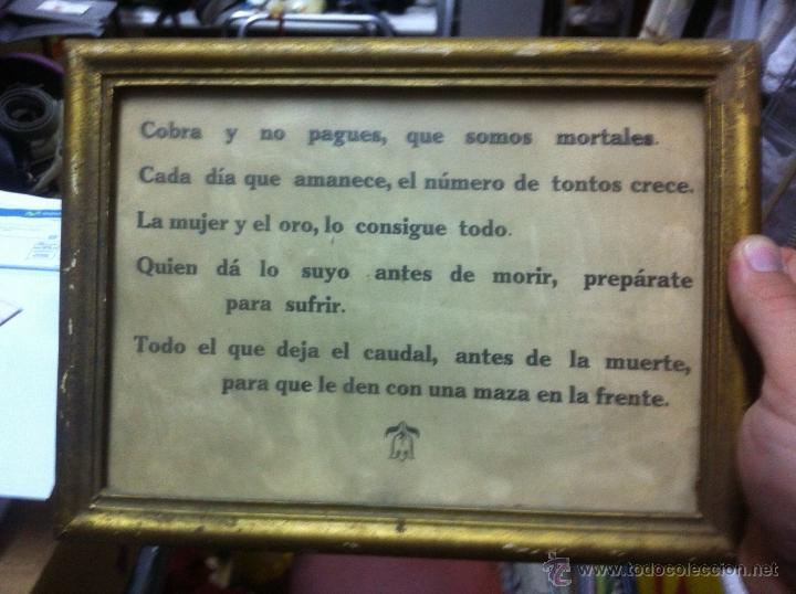 Vintage: CUADRO ANTIGUO DE REFRANES