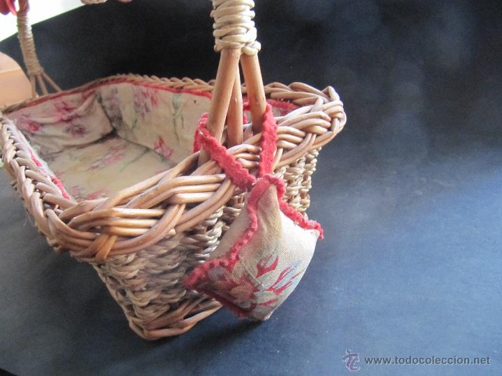 Vintage: CESTA COSTURERO DE MIMBRE - Foto 2