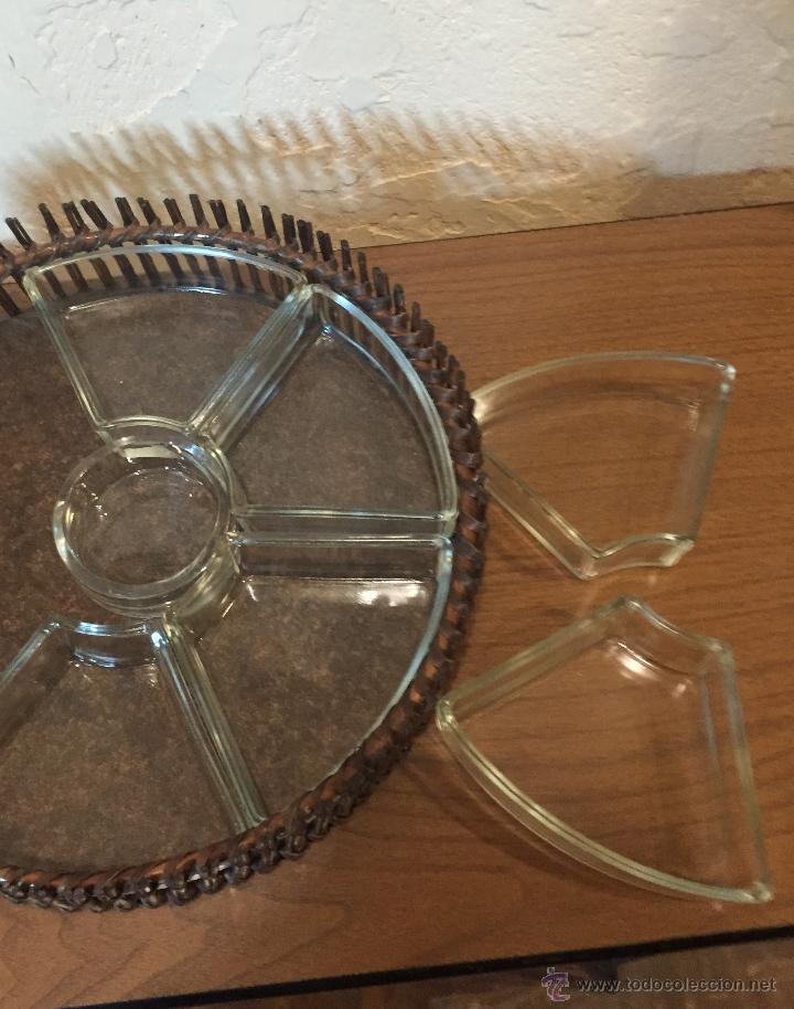 Vintage: Entremesera de mimbre y cristal - Foto 3