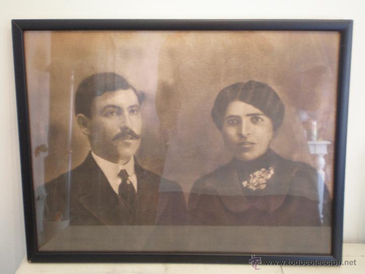 Vintage: CUADRO FOTO ANTIGUO VINTAGE RETRATO PAREJA MATRIMONIO