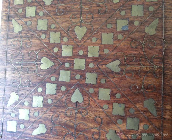 Vintage: CAJA DE MADERA CON INCRUSTACIONES DE BRONCE - Foto 3