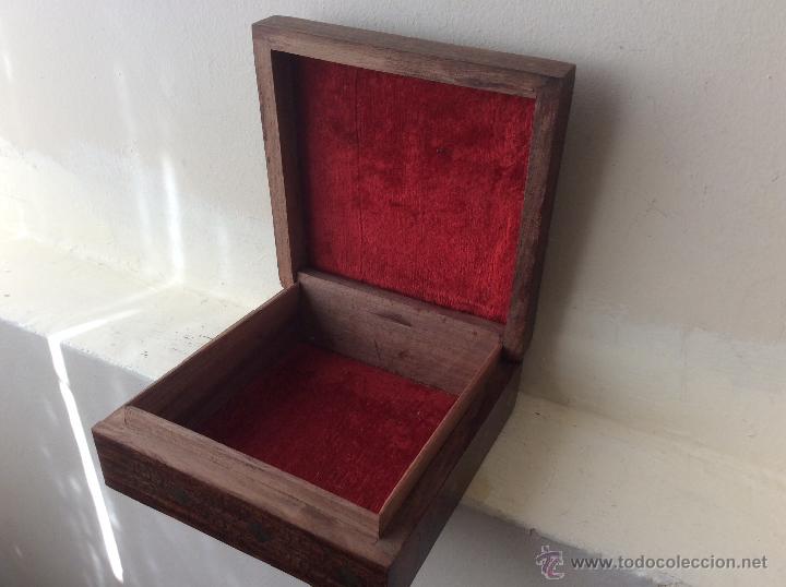 Vintage: CAJA DE MADERA CON INCRUSTACIONES DE BRONCE - Foto 10