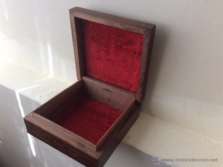 Vintage: CAJA DE MADERA CON INCRUSTACIONES DE BRONCE - Foto 16