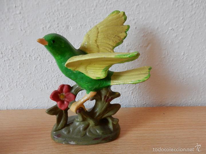 Vintage: FIRA DE PAJARO EN BISCUIT PINTADO - Foto 1