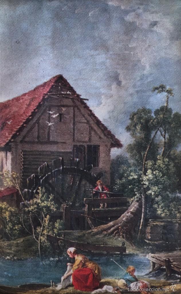 Vintage: CUADRO DE ESCENA INGLESA EN SEDA - Foto 2