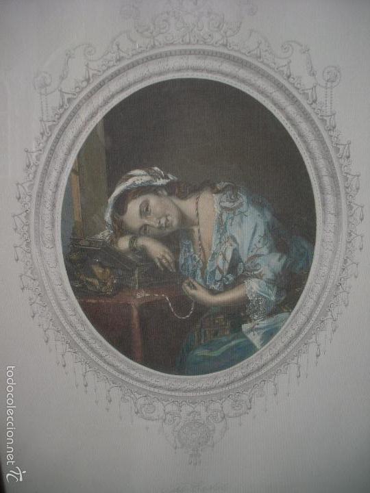 Vintage: CUADRO ANTIGUO MUJER - Foto 2