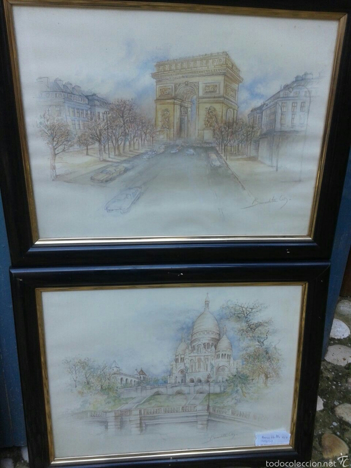 Vintage: Pintura. Monumentos parisinos