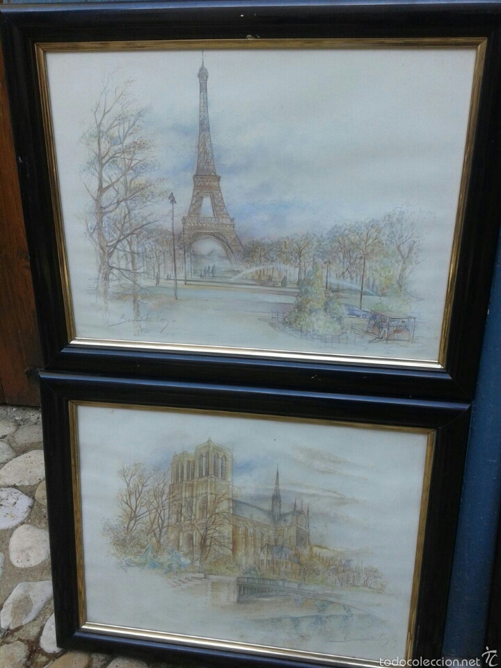 Vintage: Pintura. Monumentos parisinos - Foto 3