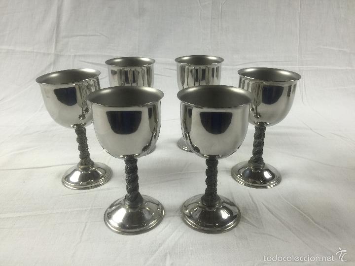 Vintage: lote de seis copas vintage en acero inoxidable