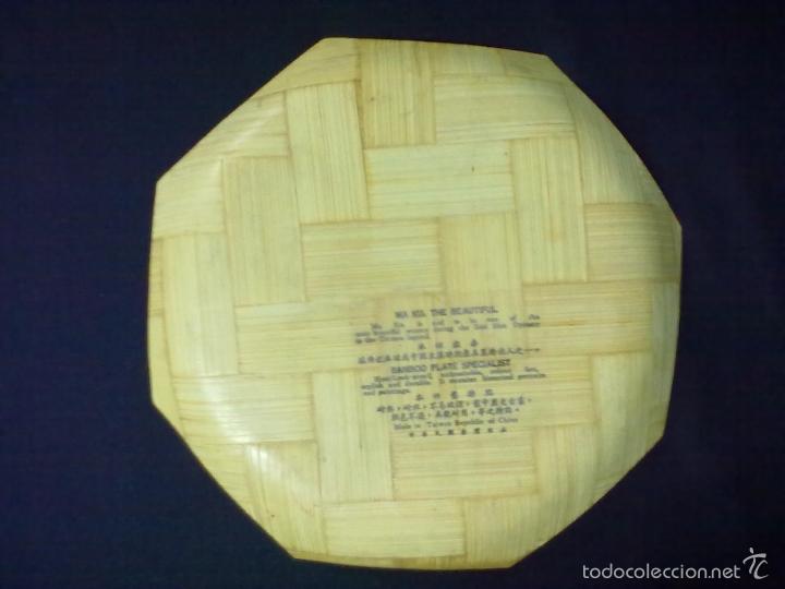 Vintage: BANDEJA PLATO OCTOGONAL BAMBU - Foto 2