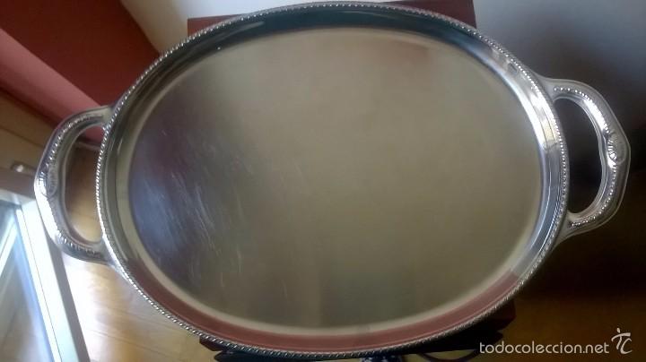 Vintage: ANTIGUA BANDEJA PLATEADA OVALADA CON ASAS - Foto 6