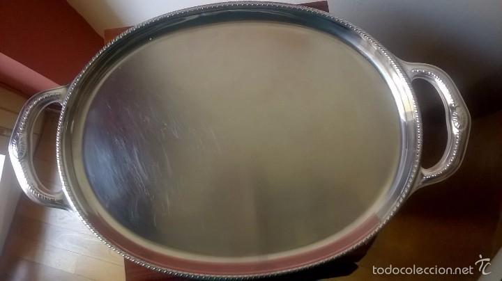 Vintage: ANTIGUA BANDEJA PLATEADA OVALADA CON ASAS - Foto 7