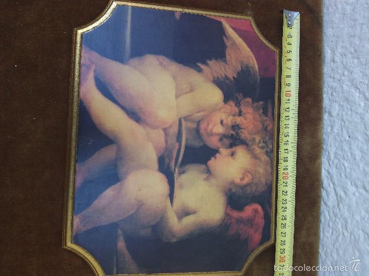 Vintage: Plaf&oacute;n de madera de 2 angeles - Foto 3