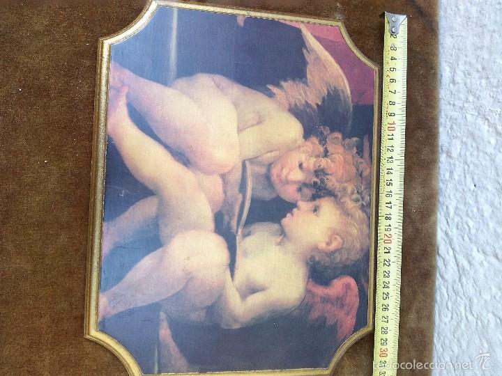 Vintage: Plaf&oacute;n de madera de 2 angeles - Foto 4