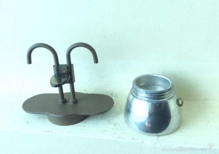 Vintage: CAFETERA ALUMINIO PLATEADA Y MARRON 2 TAZAS - Foto 2