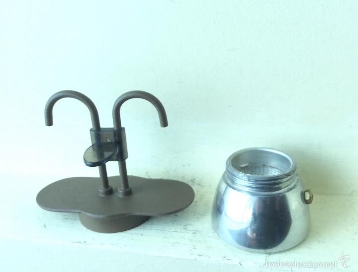 Vintage: CAFETERA ALUMINIO PLATEADA Y MARRON 2 TAZAS - Foto 5