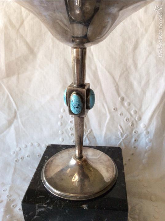 Vintage: COPA TROFEO EN ALPACA Y M&Aacute;RMOL - Foto 2