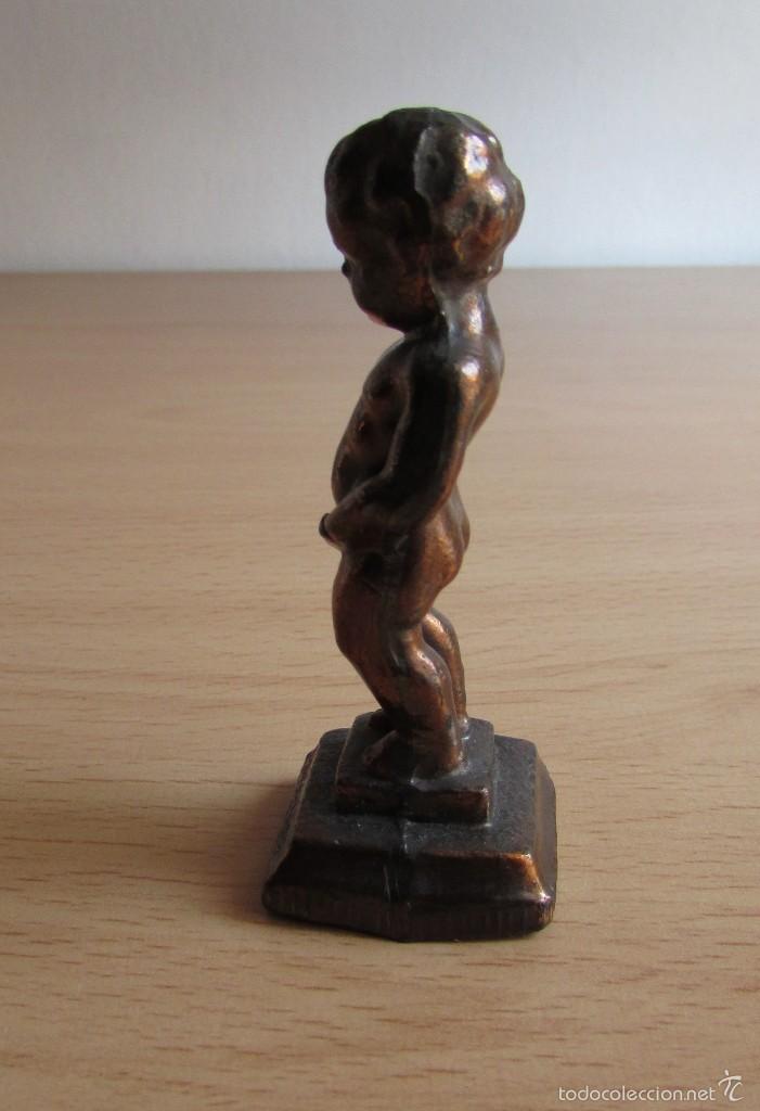 Vintage: NI&Ntilde;O MEANDO - FIGURA DE BRONCE - Foto 2
