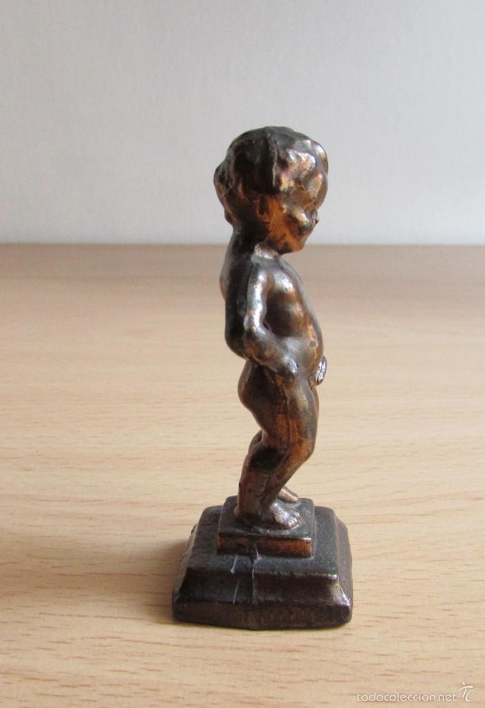 Vintage: NI&Ntilde;O MEANDO - FIGURA DE BRONCE - Foto 4