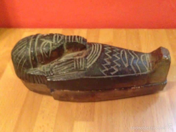Vintage: Antiguo souvenir de Egipto.momia de cer&aacute;mica con bebe