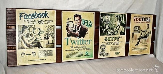 Vintage: CARTEL BANNER RETRO REDES SOCIALES