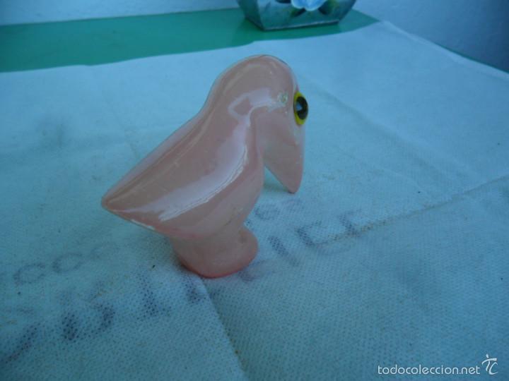 Vintage: AVE EX&Oacute;TICA EN ALABASTRO ROSA - Foto 2