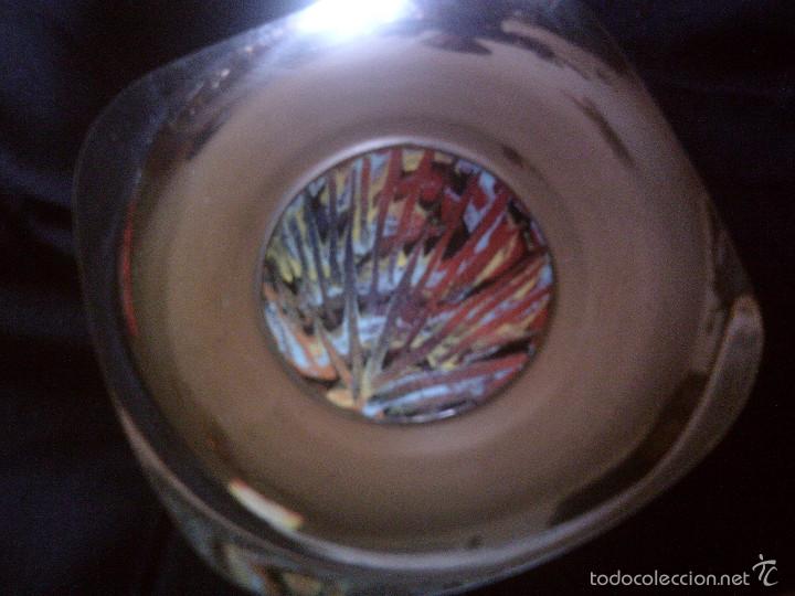 Vintage: CENTRO - FRUTERO VINTAGE  A&Ntilde;OS 70, DE ACERO CON MEDALLON DE ESMALTE AL FUEGO, BASE DE MARMOL