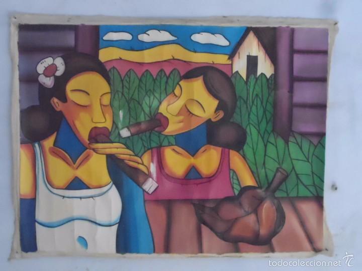 Vintage: PINTURA OLEO VINTAGE CUBANAS CON PUROS DISE&Ntilde;O Y COLOR