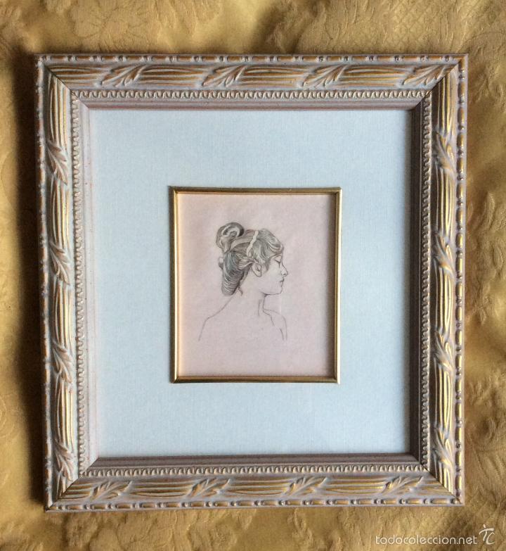 Vintage: DIBUJO A L&Aacute;PIZ DE MUJER - Foto 1