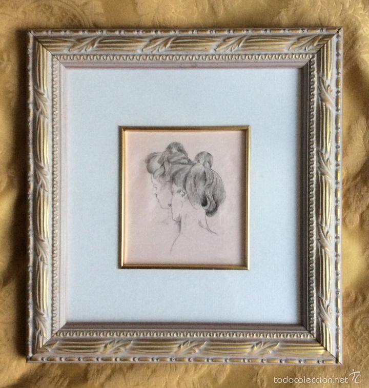 Vintage: DIBUJO A L&Aacute;PIZ DE MUJER - Foto 1