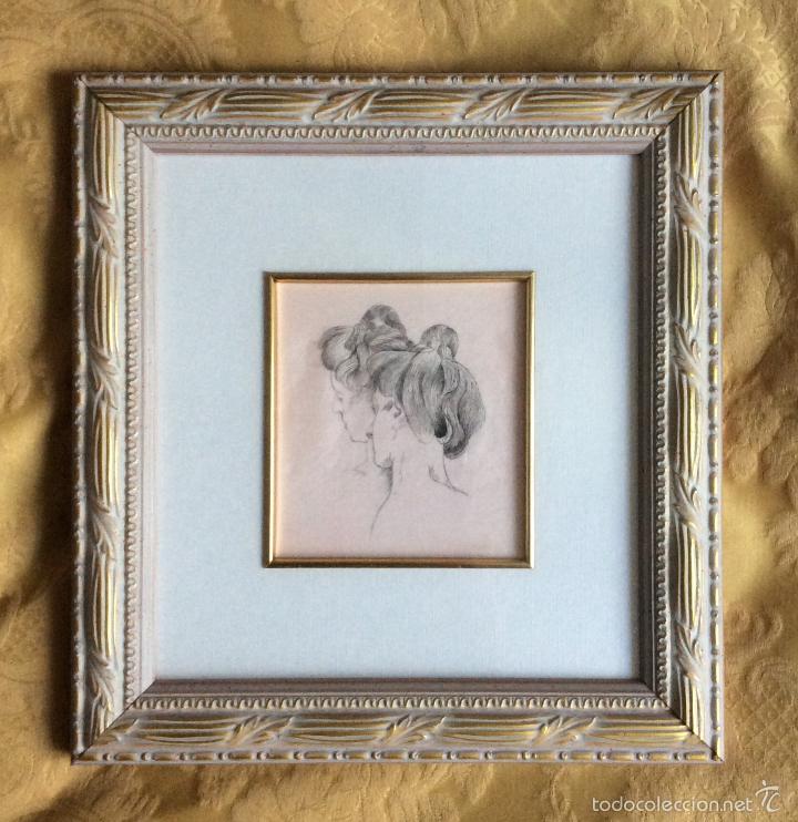 Vintage: DIBUJO A L&Aacute;PIZ DE MUJER - Foto 3