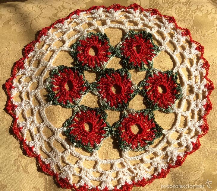 Vintage: TAPETE DE GANCHILLO VINTAGE CON AMAPOLAS - Foto 1