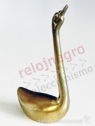 Vintage: FIGURITA CISNE DORADO - DE BRONCE -&iquest; ANTIGUA ?&iquest; VINTAGE ?- FIGURA METAL - DECORACI&Oacute;N - ARTE - ANIMAL