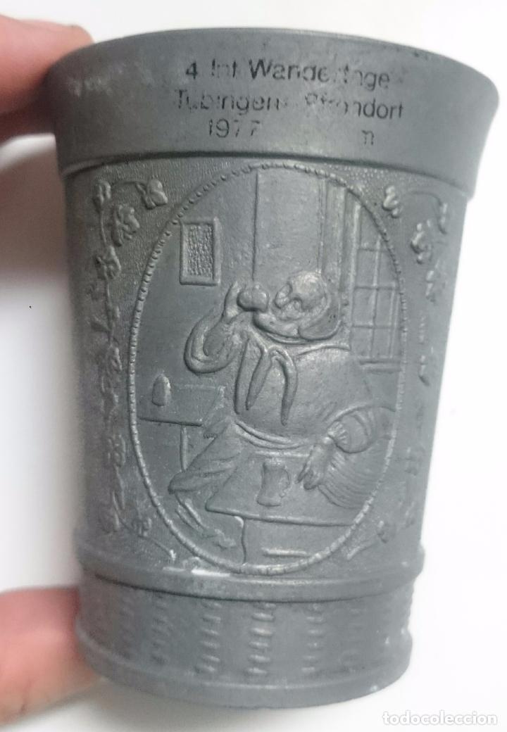 Vintage: VASO ESTA&Ntilde;O O ZINC ALEMAN - Foto 5