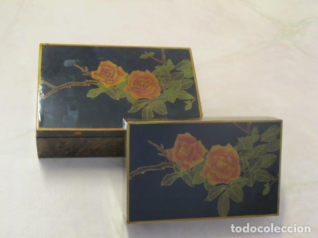Vintage: 2 cajas de madera lacadas - Foto 1