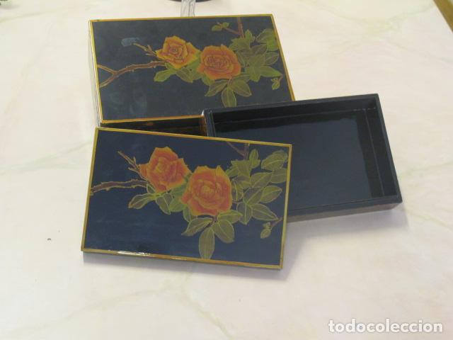 Vintage: 2 cajas de madera lacadas - Foto 2