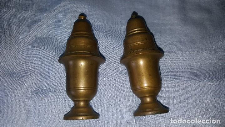 Vintage: PAREJA DE SALEROS METAL - Foto 2
